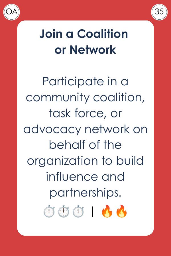 Join a Coalition or Network card