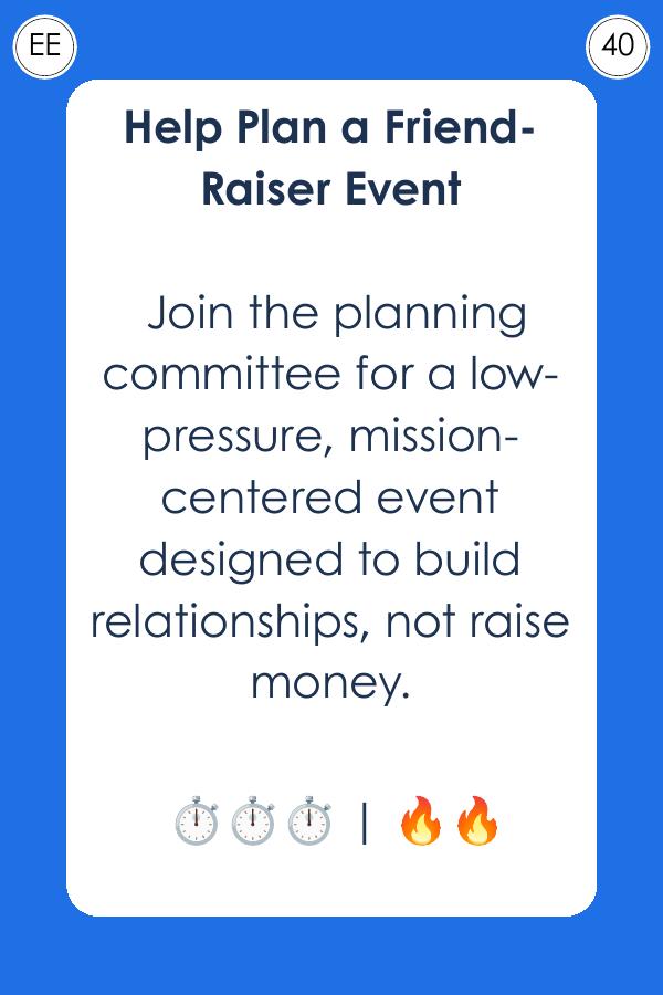 Help Plan a Friend-Raiser Event card
